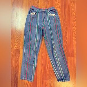 Colorful Striped Vintage Jeans